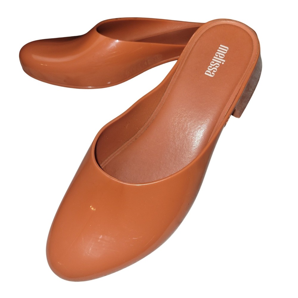 Melissa Zen Mule‎ Clogs Orange Jelly PVC Slip-On Block Heel Shoes SKUW714 - Picture 5 of 7